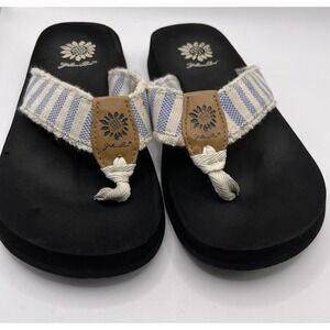 Yellowbox FRENTI DENIM‎ Flip Flops SANDALS Womens Size 6